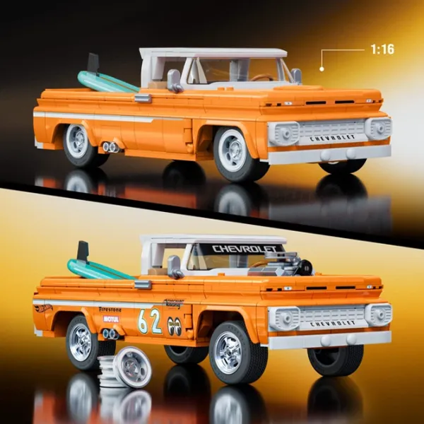 Constructor Mattel Pickup '62 Chevy Mașină/ Orange photo 2