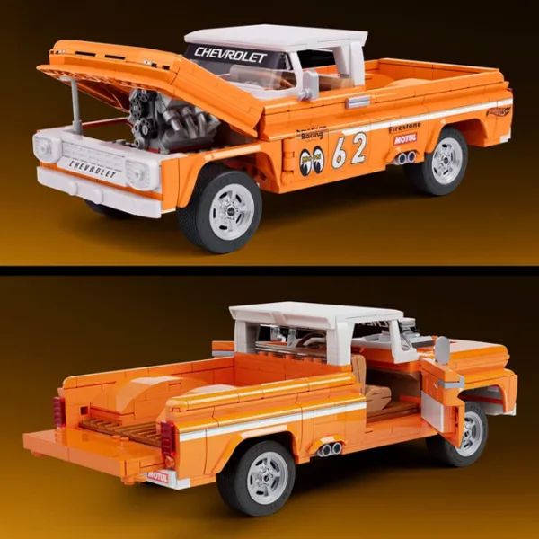Constructor Mattel Pickup '62 Chevy Mașină/ Orange photo 5