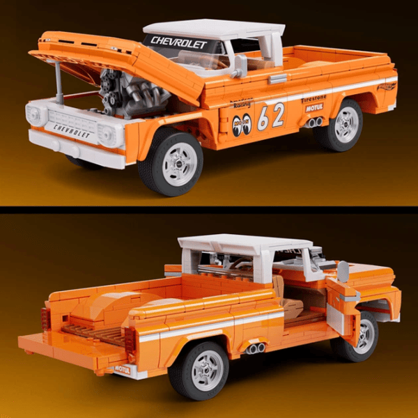 Constructor Mattel Pickup '62 Chevy Mașină/ Orange photo 5