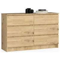 Comodă Akord K120 6SZ 77 x 120.4 x 40 / Furnir / Artisan Oak
