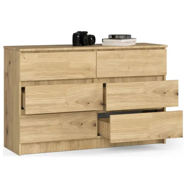 Comodă Akord K120 6SZ 77 x 120.4 x 40 / Furnir / Artisan Oak photo 2