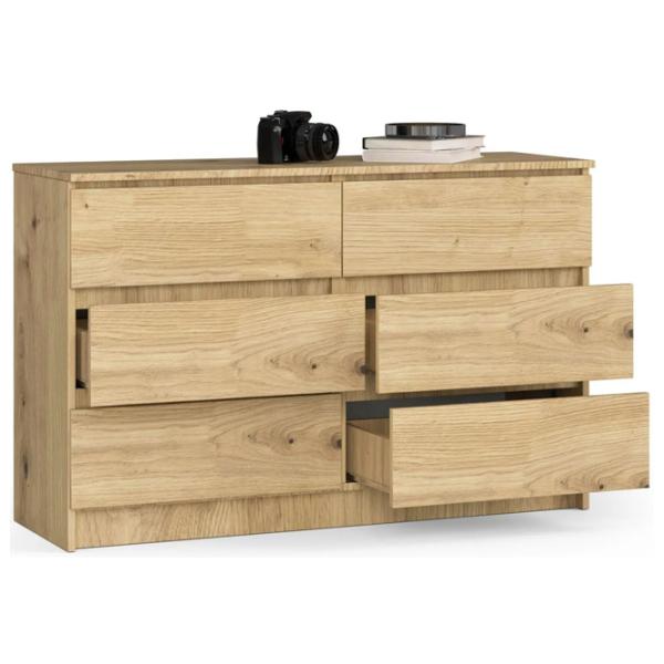 Comodă Akord K120 6SZ 77 x 120.4 x 40 / Furnir / Artisan Oak photo 2