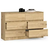 Comodă Akord K120 6SZ 77 x 120.4 x 40 / Furnir / Artisan Oak photo 2