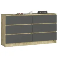 Комод Akord K140 6SZ 77 x 138 x 40см / МДФ / Графитовый серый