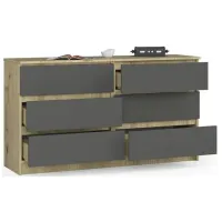 Comodă Akord K140 6SZ 77 x 138 x 40 / MDF / Grafit Gray photo 2