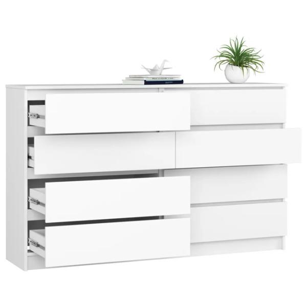Comodă Akord K160 8SZ 99 x 160.4 x 40 / LPAL / Alb photo 3