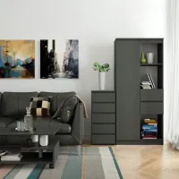 Comodă Akord CL5 40 5SZ 92 x 40 x 35 / LPAL / Grafit Gray photo 3