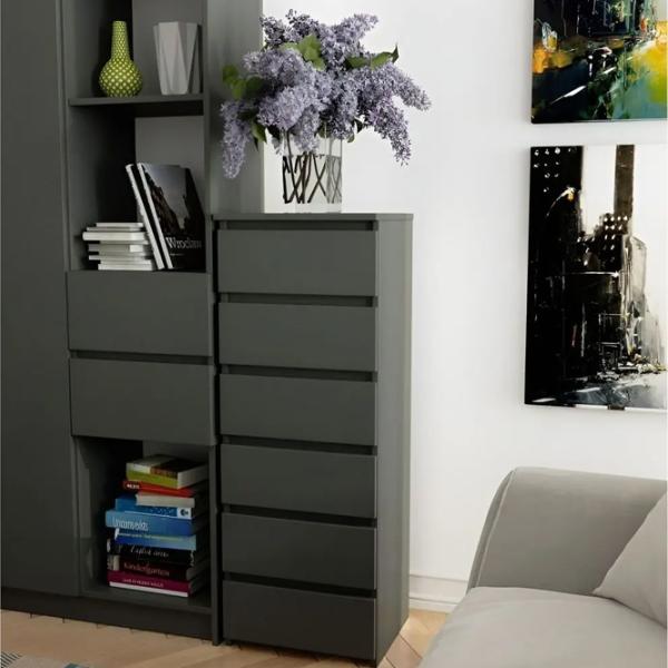 Comodă Akord CL6 6SZ 109 x 40 x 35 / LPAL / Grafit Gray photo 3