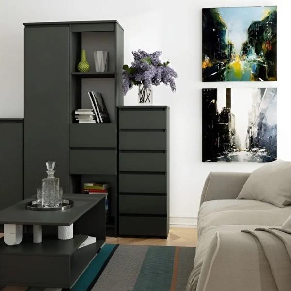 Comodă Akord CL6 6SZ 109 x 40 x 35 / LPAL / Grafit Gray photo 4