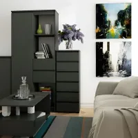Comodă Akord CL6 6SZ 109 x 40 x 35 / LPAL / Grafit Gray photo 4