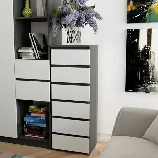 Comodă Akord CL6 6SZ 109 x 40 x 35 / LPAL / Alb photo 3