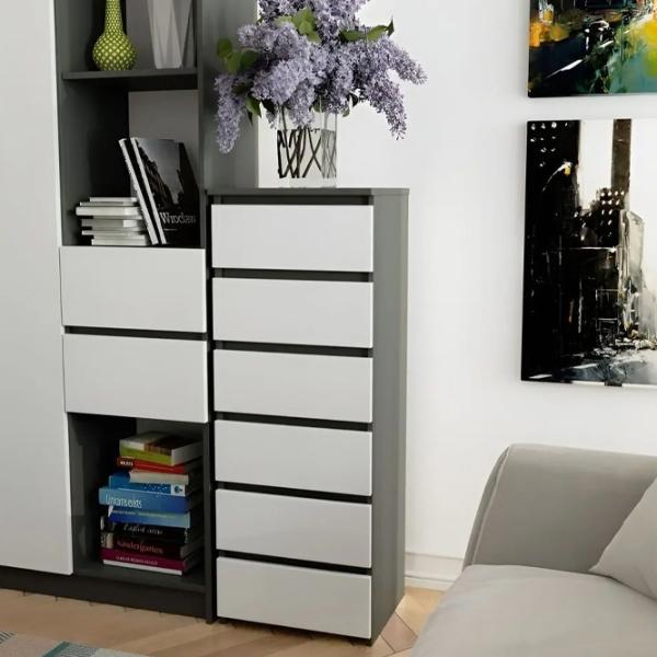 Comodă Akord CL6 6SZ 109 x 40 x 35 / LPAL / Alb photo 3