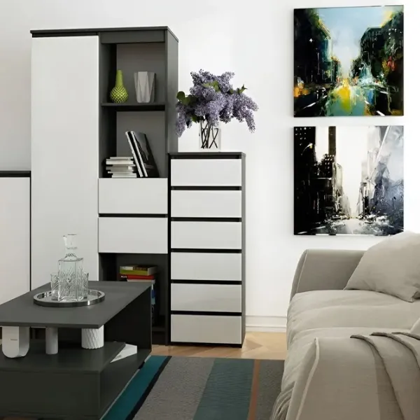 Comodă Akord CL6 6SZ 109 x 40 x 35 / LPAL / Alb photo 5