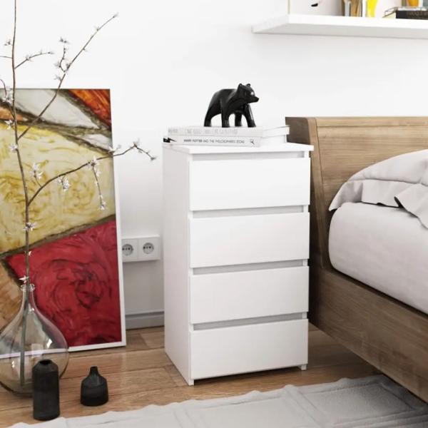 Comodă Akord CL4 40см 4SZ 74 x 40 x 35 / LPAL / Alb photo 4
