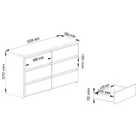 Comodă Akord CL 100 6S 57 x 100 x 35 / LPAL / Alb photo 6