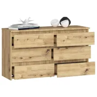 Комод Akord CL 100 6S 57 x 100 x 35см / ЛДСП / Крафтовый дуб photo 2