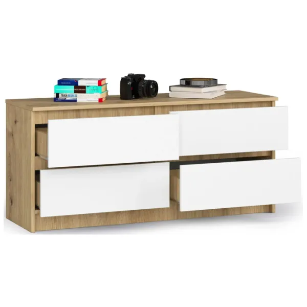 Comodă Akord K120 4SZ 55 x 120.4 x 40 / LPAL / Alb photo 2