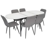 Set masă și scaune Evelin DT 533R B + 6 YTC-078B BJORN-13 Ovală / PAL / Gray