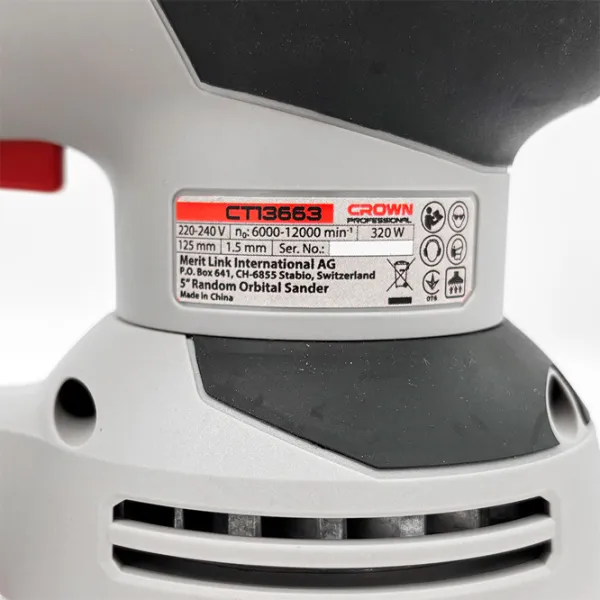 Șlefuitor Crown CT13663V Cu excentric / 320 W / Gray photo 6