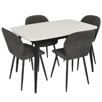 Set masă și scaune Evelin DT 532R B + 4 YTC-064B UF885-15 Ovală / PAL / Dark Gray
