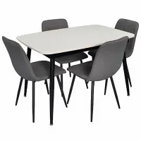 Set masă și scaune Evelin DT 532R B + 4 YTC-078B BJORN-13 Dreptunghiulară / PAL / Dark Gray