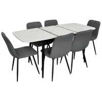 Set masă și scaune Evelin DT 532R B + 6 YTC-078B BJORN-13 Dreptunghiulară / PAL / Gray