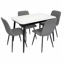 Set masă și scaune Evelin DT 531R B + 4 YTC-078B BJORN-13 Dreptunghiulară / PAL / Gray