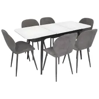 Set masă și scaune Evelin DT 531R B + 6 YTC-064B UF885-15 Dreptunghiulară / PAL / Dark Gray
