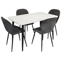 Set masă și scaune Evelin DT 405-3B + 4 YTC-064B UF885-15 Dreptunghiulară / PAL / Dark Gray