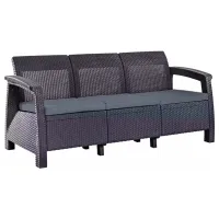 Set mobilă grădină Heniver Novara 3+1+1+T Polipropilenă / Plastic / Polipropilenă / Anthracite photo 2