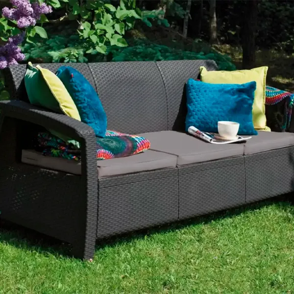 Set mobilă grădină Heniver Novara 3+1+1+T Polipropilenă / Plastic / Polipropilenă / Anthracite photo 5