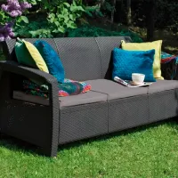 Set mobilă grădină Heniver Novara 3+1+1+T Polipropilenă / Plastic / Polipropilenă / Anthracite photo 5