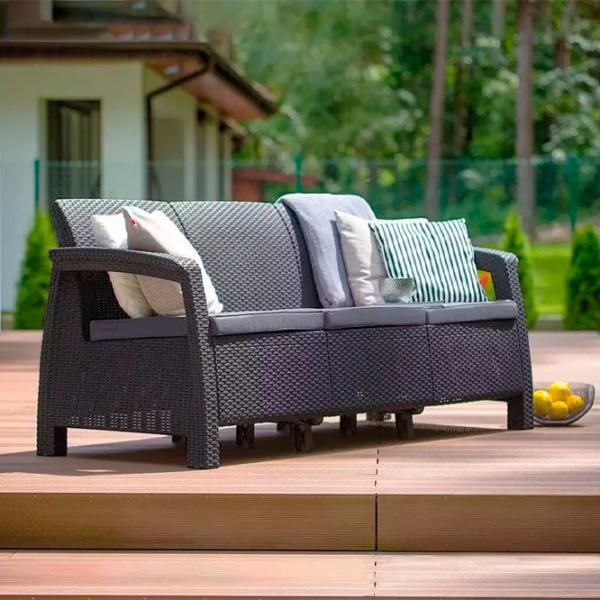 Set mobilă grădină Heniver Novara 3+1+1+T Polipropilenă / Plastic / Polipropilenă / Anthracite photo 7
