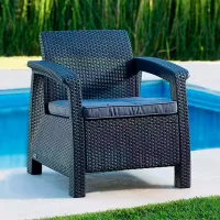 Set mobilă grădină Heniver Novara 3+1+1+T Polipropilenă / Plastic / Polipropilenă / Anthracite photo 8