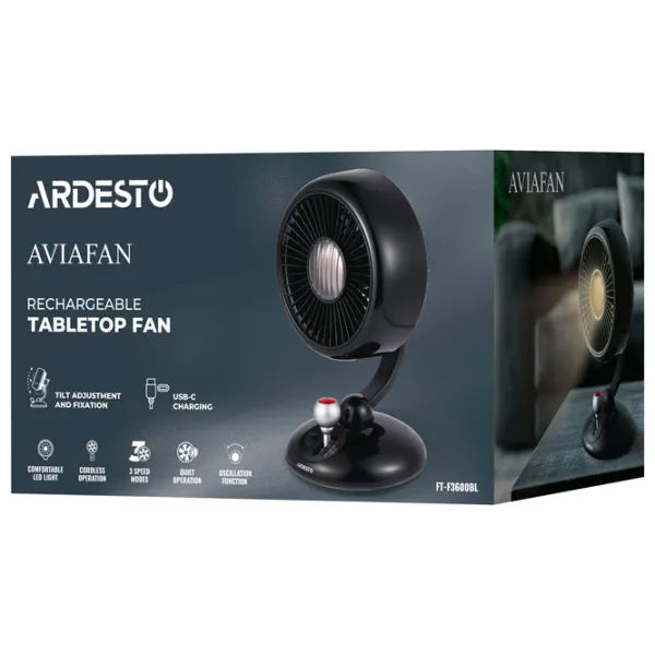 Ventilator Ardesto FT-F3600BL  / Portabil / Black photo 8