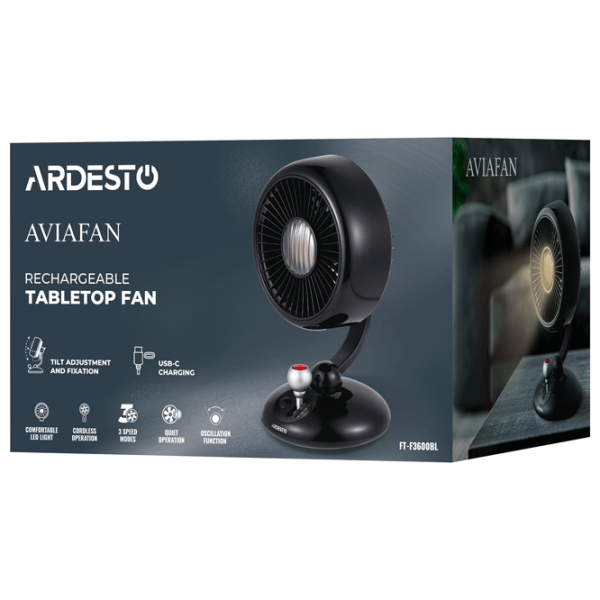 Ventilator Ardesto FT-F3600BL  / Portabil / Black photo 8