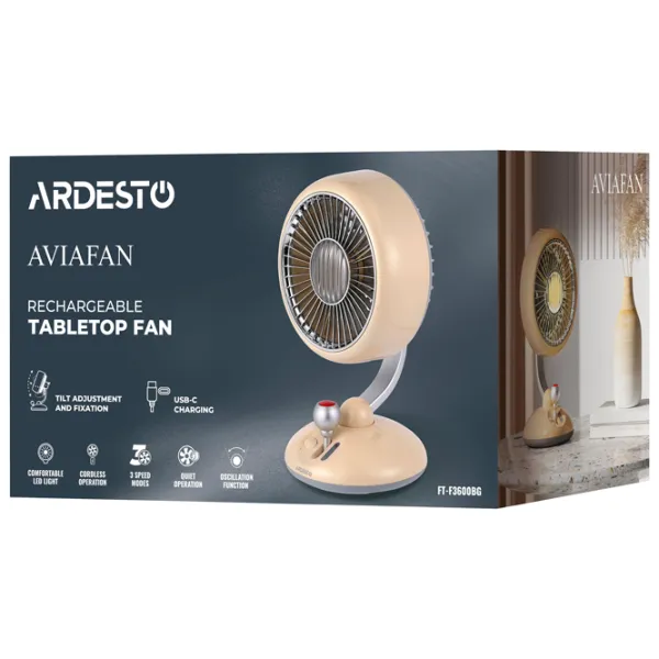 Ventilator Ardesto FT-F3600BG  / Portabil / Beige photo 8