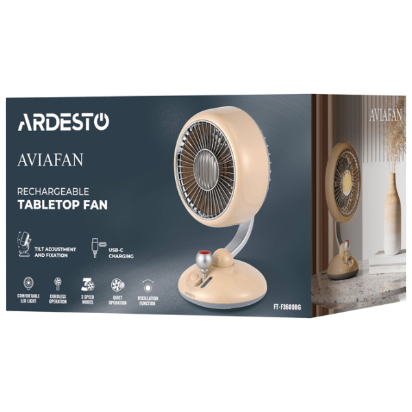 Ventilator Ardesto FT-F3600BG  / Portabil / Beige photo 8
