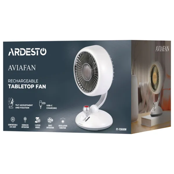 Ventilator Ardesto FT-F3600W  / Portabil / White photo 8