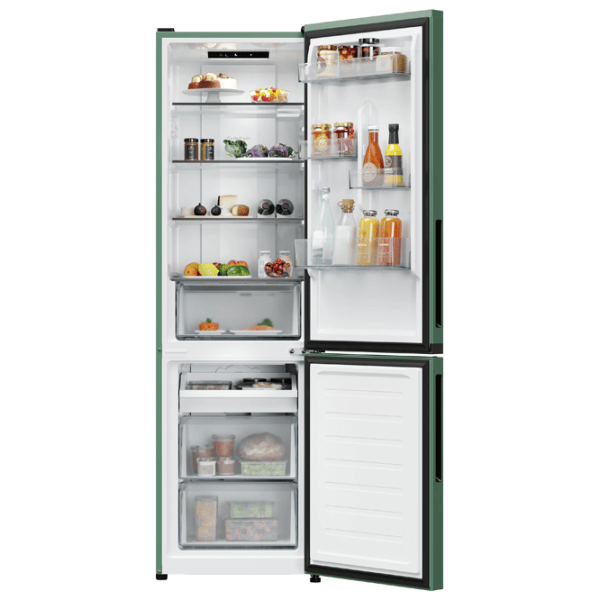 Frigider Candy CNCQ2T518EG cu congelator jos 279 l / 182.5 cm / Green photo 3