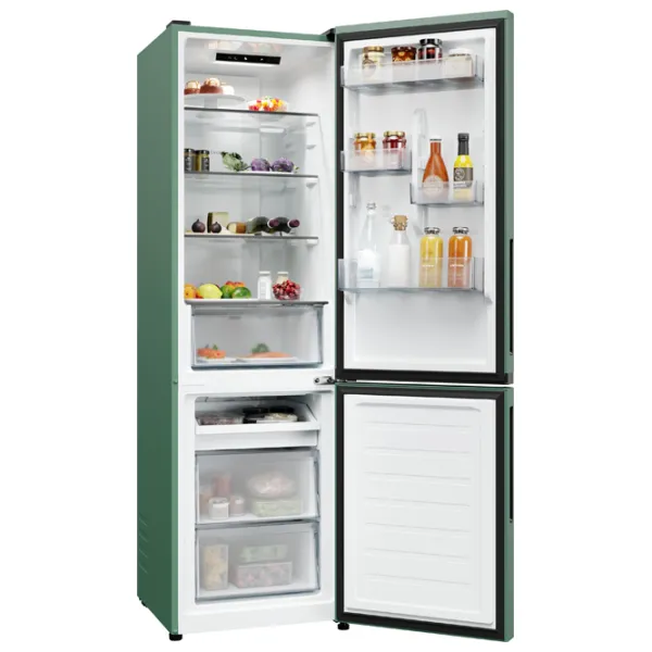 Frigider Candy CNCQ2T518EG cu congelator jos 279 l / 182.5 cm / Green photo 5