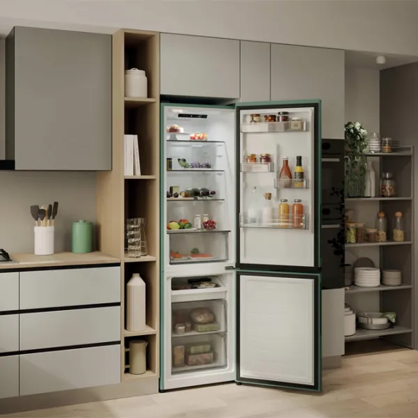 Frigider Candy CNCQ2T518EG cu congelator jos 279 l / 182.5 cm / Green photo 12