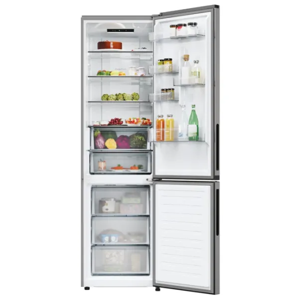 Frigider Candy CNCQ2T620EX cu congelator jos 409 l / 205 cm / Inox photo 2