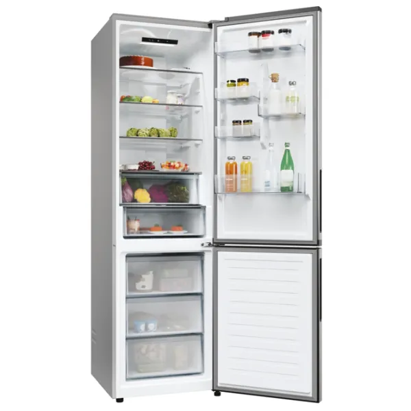 Frigider Candy CNCQ2T620EX cu congelator jos 409 l / 205 cm / Inox photo 4