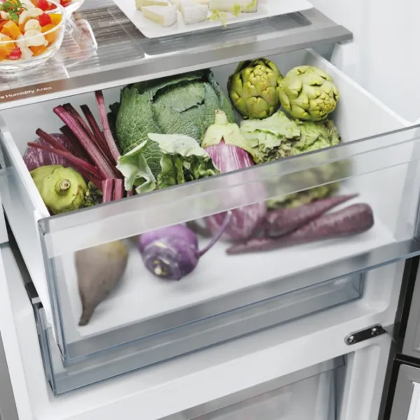 Frigider Candy CNCQ2T620EX cu congelator jos 409 l / 205 cm / Inox photo 8