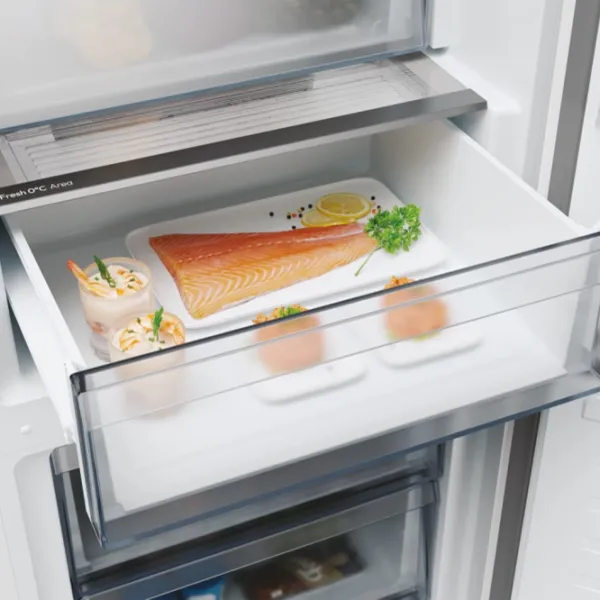 Frigider Candy CNCQ2T620EX cu congelator jos 409 l / 205 cm / Inox photo 9