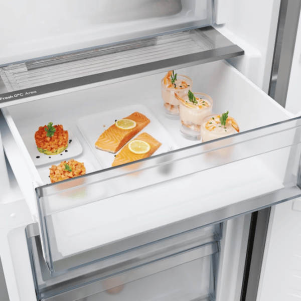 Frigider Candy CNCQ2T620EX cu congelator jos 409 l / 205 cm / Inox photo 10