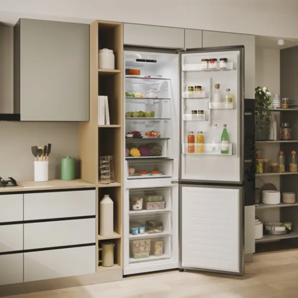 Frigider Candy CNCQ2T620EX cu congelator jos 409 l / 205 cm / Inox photo 16