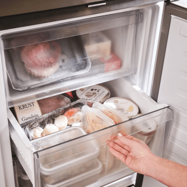 Frigider Candy CNCQ2T620EX cu congelator jos 409 l / 205 cm / Inox photo 19