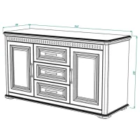 Comodă ML-Mobila Marseille 2 №16 81 x 144 x 49 / MDF / Stejar polar photo 5